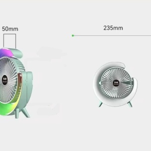 Mini Ventilator SIKS Portabil Pentru Birou, Rotund, Multifunctional, Led RGB, Lumini Ambientale, Ajustare 180 °, 3 Viteze Ale Vantului, 5 Moduri De Iluminare, Alimentare USB, Potrivit Pentru Birou, Masina, Camping, Roz - Img 5