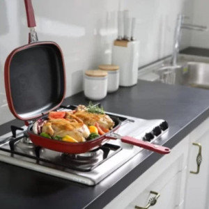 Tigaie Dublă - Suprafață Antiaderentă, Non-Stick, 32 cm - Img 7