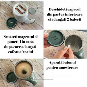 Cana Termos Alimar cu Amestecare Automată - Roto Magnetic, 380ml - Img 3