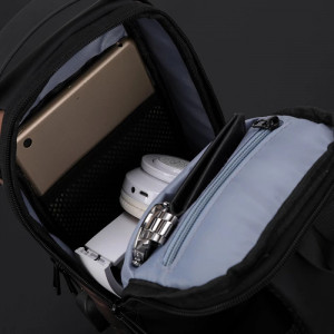 Geantă de piept pentru bărbați Geantă de cruce pentru bărbați Geantă de umăr USB impermeabilă Messenger de călătorie antifurt Pachet Sling pentru piept Designer de modă de lux - Img 3