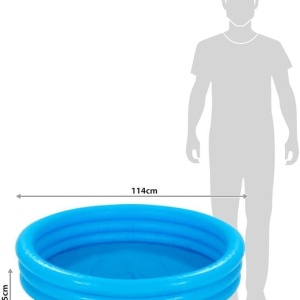 Piscina Gonflabila Intex pentru copii - Crystal Blue, cu 3 Inele, 114 x 25 cm - Img 2