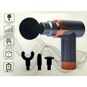 Pistol pentru masaj, 6 viteze, pentru spate, gat, umeri, brate, picioare, acumulator 2000 mAh, 1200 - 3200 rotatii/min, gri - Img 2