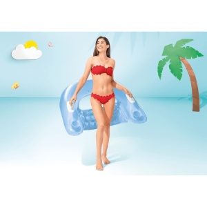 Saltea Gonflabilă de Plaja Intex - 152 x 99 cm, 80 kg, Albastru și Galben - Img 4