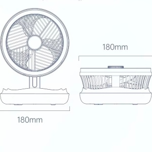 Ventilator portabil cu lampa de veghe LED incorporporata, Design modern, Suport retractabil si suport agatare, acumulator incorporat, 4 trepte de viteza, incarcare USB, Silentios, Ideal pentru birou, masina, casa, Alb - Img 6