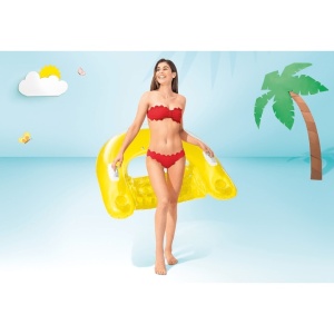 Saltea Gonflabilă de Plaja Intex - 152 x 99 cm, 80 kg, Albastru și Galben - Img 5