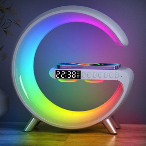 STATIE INCARCARE WIRELESS 3 IN 1 CU LAMPA RGB SI BOXA BLUETOOTH, CONTROL APLICATIE - Img 1