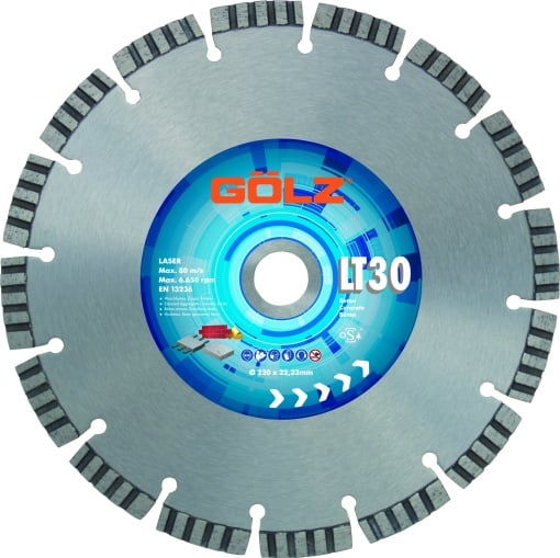 Disc diamantat cu turbo segment, sudat laser LT30 125mm