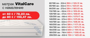 Матрак VitalCare - намаление