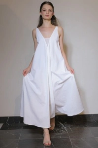 Rochie alba din bumbac