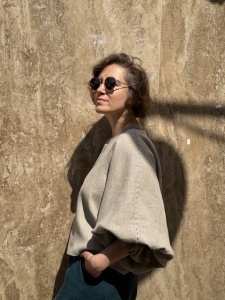 Blazer din 100% Cânepă cu Broderie Manuală – Natural Linen Beige - Img 3