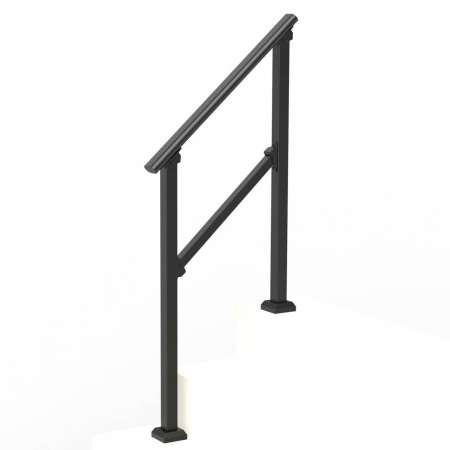 Balustrada otel, 1-2 trepte Vivatechnix, Dimensiune 1030 x 84 x 920 mm, Unghi reglabil 0° - 40°, Negru