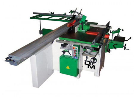 Combinata de Tamplarie America 3000-310 de Damatomacchine , 7 operatii, trei motoare diferite, rindeluire in înălţime de 245 mm şi în grosime de 310 mm, freza verticala si carucior de 3000 mm.