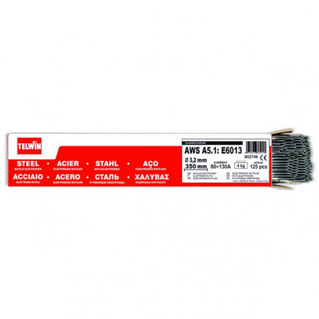 Cutie electrozi rutilici 2.5 mm Telwin 802739, E6013, 2.5 kg, 143 buc.