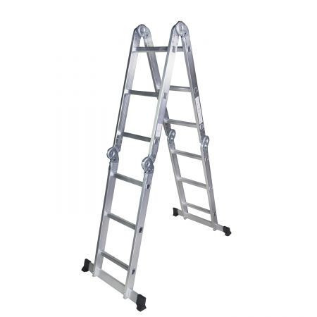 Scara multifunctionala din aluminiu 4 segmente x 3 trepte, 3.6 m STR403