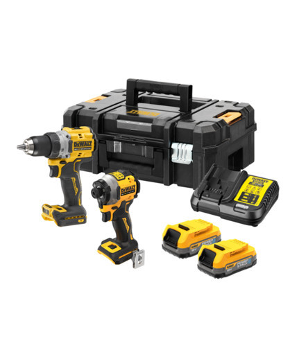 Set 2 masini DeWalt DCK2051E2T, cu 2 acumulatori Powerstack 18V / 1.7Ah si incarcator in valiza TSTAK