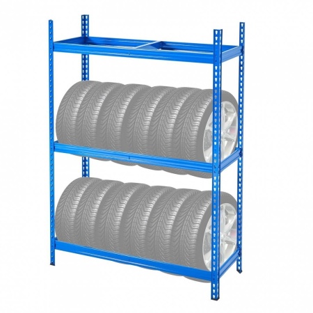 Suport de perete Vivatechnix pentru 12 anvelope, 1300 x 500 x 1790 mm, max 150 kg, 2 rafturi