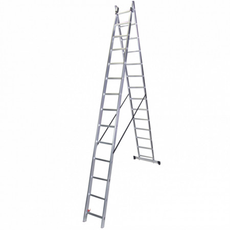 Bisonte STR214 Scara dubla aluminiu, 2Ã—14 trepte, 386 cm (Bt1006301)
