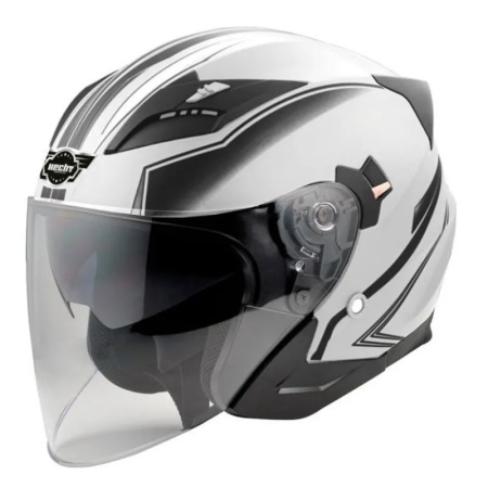 Casca moto scuter HECHT 51627M, design modern, alb-negru, marimea M 57-58 cm