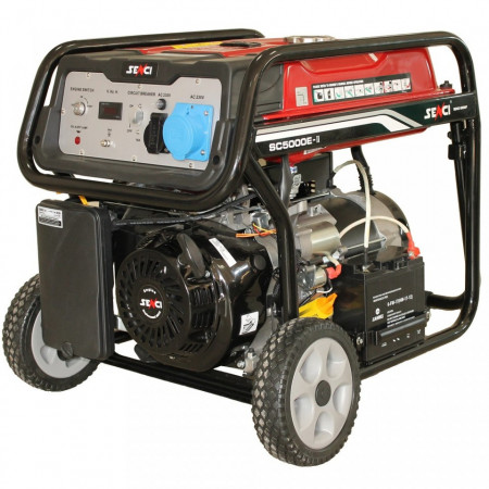 Generator de curent Senci SC-5000E, 4500W, 230V - AVR inclus, motor benzina cu demaraj electric