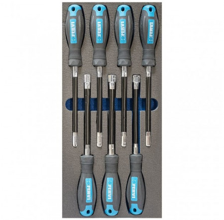 Set 7 surubelnite tubulare flexibile TM01/029, Fervi