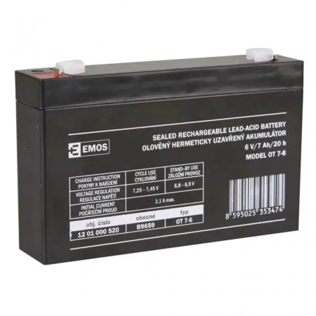 Baterie plumb-acid fără întreținere pentru mașinuțe. Tensiune 6 V, capacitate 7 Ah.Hecht - 561810030