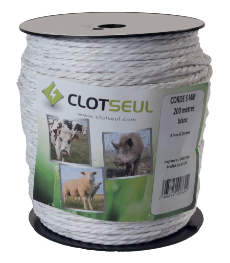 Cordelină ø 5 mm ALB 200 M, cod 47 000 762, Clotseul