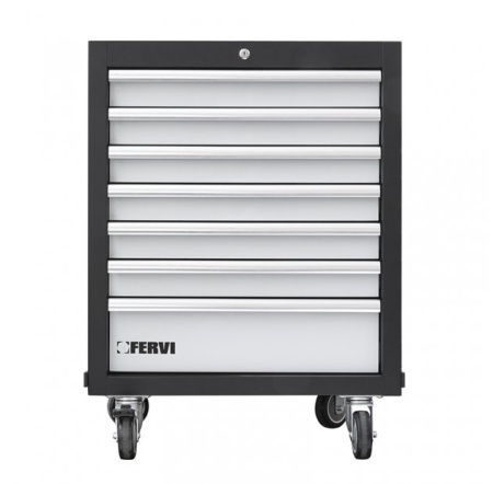 Dulap de atelier pentru scule modular cu 7 sertare si role A007/16, Fervi