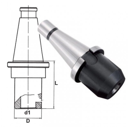 Dorn pentru frezare tip WELDON DIN 2080, 4/16B40, Fervi