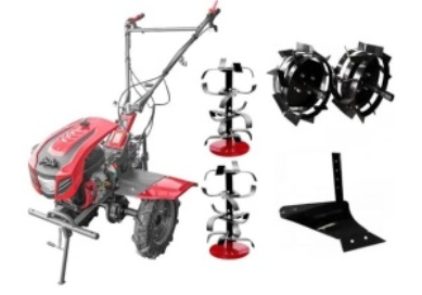 Motocultor profesional Weima WM1100C-6 Benzina 7,5 CP + Diferential + Capota cu far + Roti metalice + Plug arat simplu