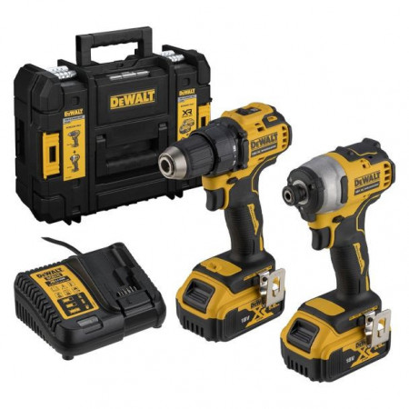 Set 2 masini DeWalt DCK2061P2T, cu 2 acumulatori XR 18V / 5.0Ah si incarcator in cutie TSTAK