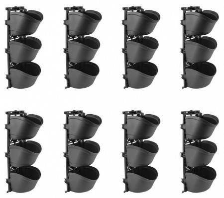 SET GHIVECI PERETE VERTICAL -PERETE 8" (30x24x21cm)×24buc. 26cm/80cm