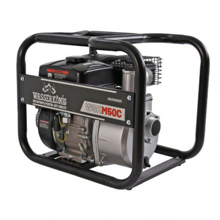Motopompa 2" Wasserkonig WSKM50C, maxim 30 m³/ora , inaltime refulare max 28 m, motor euro V, benzina, putere 7 CP