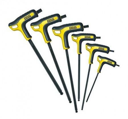 Set 6 chei imbus cu cap sferic si maner P: 3, 4, 5, 6, 7, si 8 mm, Stanley