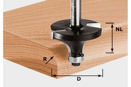 Freza de rotunjit HW S8 D38,1/R12,7 KL, Festool