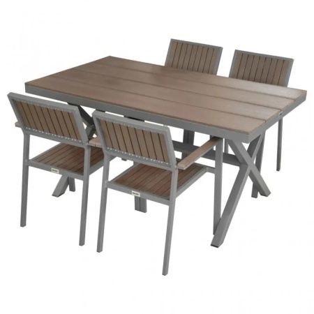 Set mobilier de gradina 4 piese - HECHTLIMASET4, L 150 x D 90 x H 75 cm, 120 kg