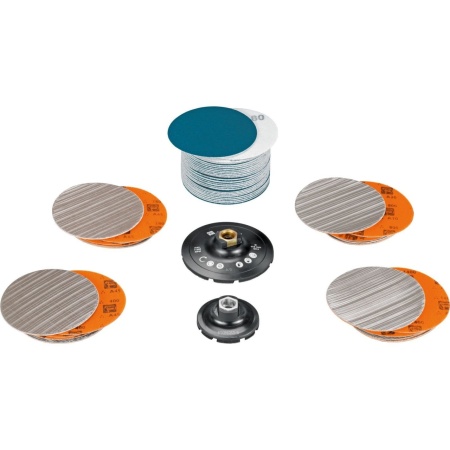 Set şlefuire inox disc Pyramix (suport D115+ disc Pyramix), 63806193040, Fein