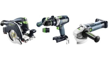 Set cu acumulatori Combo pentru construcţii din lemn HKC 55/TPC 18/AGC 18/TB M 137, Festool