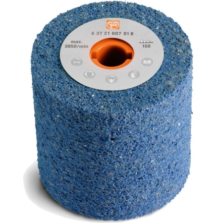 Tambur elastic de şlefuire, satinare, K180, D100x100, albastru, 63721007016, Fein