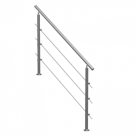 Balustrada inox, 5-6 trepte Vivatechnix, Inaltime 1060 mm, lungime 1500 mm, pozitii reglabile, accesorii prindere
