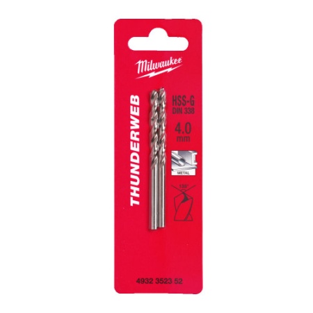Burghiu pentru metal ThunderWeb HSS-G DIN338, ø4x43x75mm, MILWAUKEE®