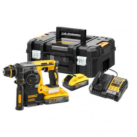 Ciocan rotopercutor DeWalt DCH273H2T, SDS Plus, 2.1 J, cu 2 acumulatori 18V XR Powerstack de 5.0 Ah si incarcator in valiza TSTAK