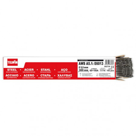 Cutie electrozi rutilici 2.5 mm E6013 Telwin 802739, 2.5 kg, 143 buc.