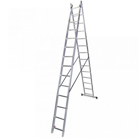 Bisonte STR217 Scara dubla aluminiu, 2×17 trepte, 467 cm