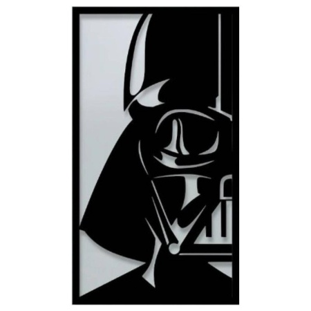 Decoratiune metalica de perete Krodesign KRO-1068, Darth Vader, lungime 55 cm, negru, grosime 1.5 mm