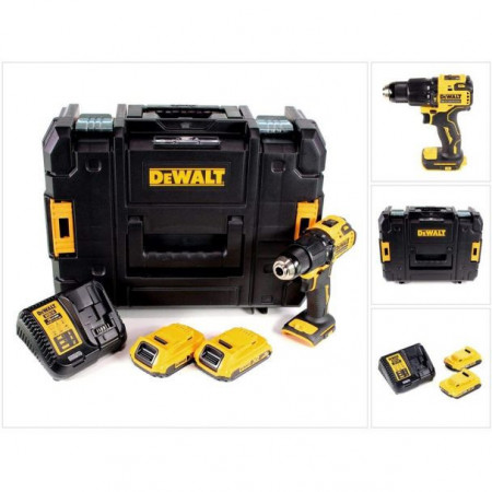 Masina de gaurit cu percutie DeWalt DCD709D2T, 18V XR 2 x 2Ah, valiza TSTAK