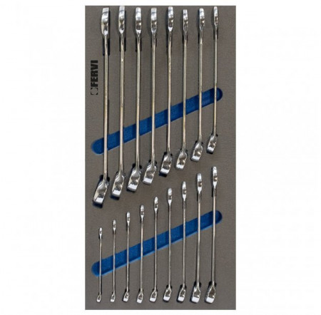 Set 17 chei inelare cromate TM01/002, Fervi