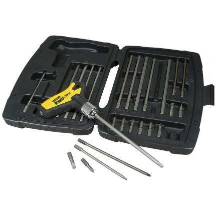 Set de 27 biti cu maner in forma de t FATMAX PZ, PH, Stanley