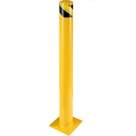 Stalp de siguranta, delimitare, avertizare, Vivatechnix Otel, Galben / Negru, Inaltime 122 cm