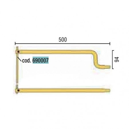 Electrod drept pentru sudura in puncte Telwin 690007 lungime 195 mm