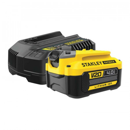 Kit baterie + incarcator 18V, Stanley Fatmax V20, 1 x incarcator, 1 x acumulator 4.0 Ah